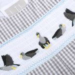 Light Gray Mallard Smocked Overalls - Lil Cactus