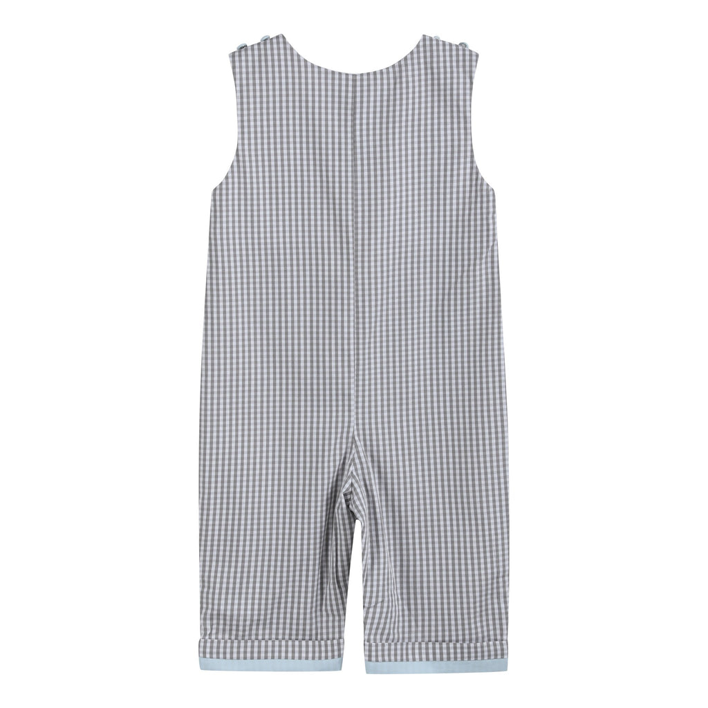 Light Gray Mallard Smocked Overalls - Lil Cactus