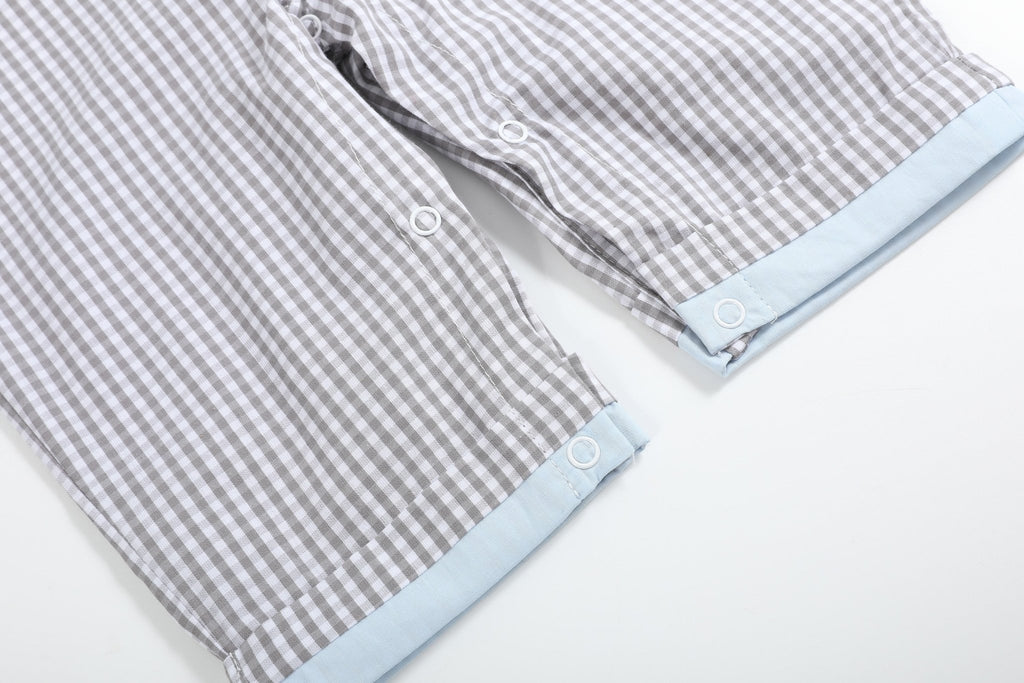 Light Gray Mallard Smocked Overalls - Lil Cactus