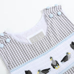 Light Gray Mallard Smocked Overalls - Lil Cactus