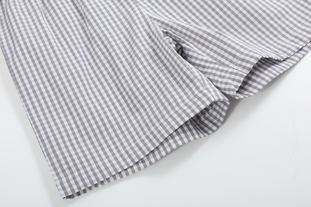 Light Gray Mallard Smocked Shirt and Shorts - Lil Cactus