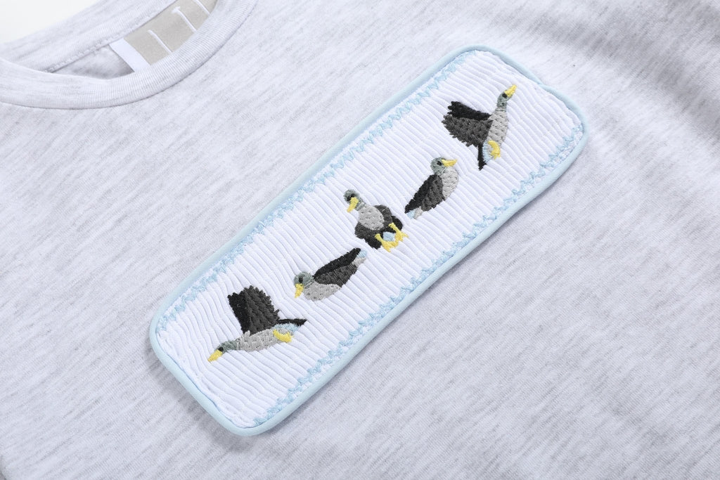 Light Gray Mallard Smocked Shirt and Shorts - Lil Cactus