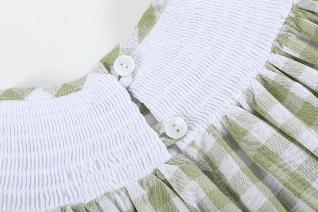 Light Green Alligator Smocked Bishop Dress - Lil Cactus