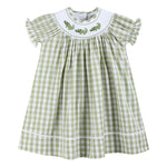 Light Green Alligator Smocked Bishop Dress - Lil Cactus