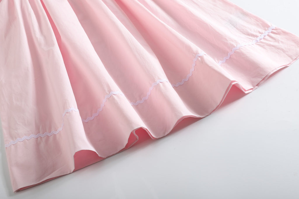 Light Pink Daisy Smocked Bishop Dress - Lil Cactus