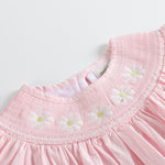 Light Pink Daisy Smocked Bishop Dress - Lil Cactus