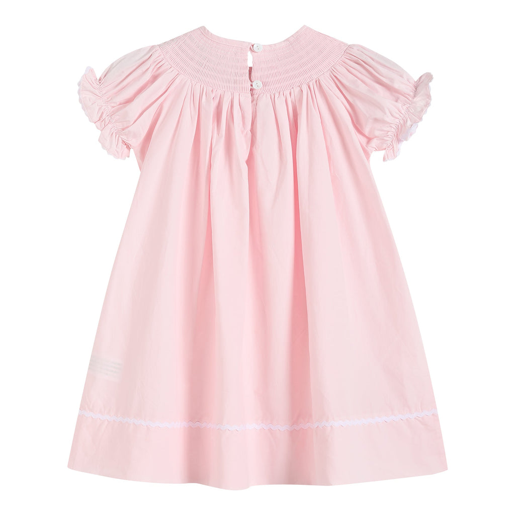 Light Pink Daisy Smocked Bishop Dress - Lil Cactus