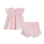 Light Pink Daisy Smocked Top and Bloomer 2 pc set - Lil Cactus