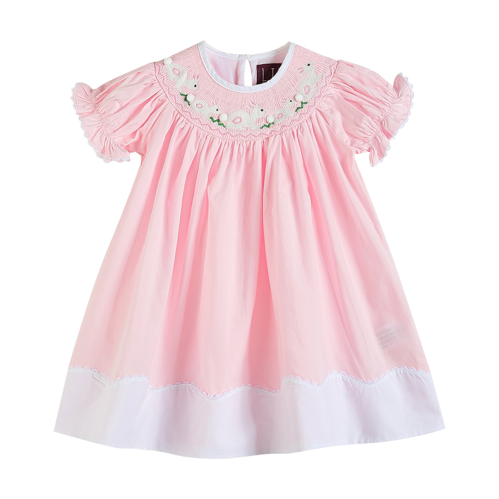 Light Pink Easter Bunny Smocked Bishop Dress – Lil Cactus
