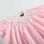 Light Pink Easter Bunny Smocked Bishop Dress - Lil Cactus