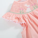 Light Pink Easter Bunny Smocked Bishop Dress - Lil Cactus