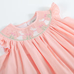 Light Pink Easter Bunny Smocked Bishop Dress - Lil Cactus