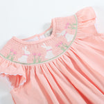 Light Pink Easter Bunny Smocked Top and Bloomer Set - Lil Cactus