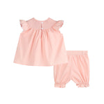 Light Pink Easter Bunny Smocked Top and Bloomer Set - Lil Cactus