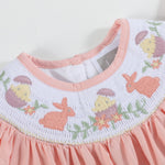 Light Pink Easter Smocked Flutter Romper - Lil Cactus