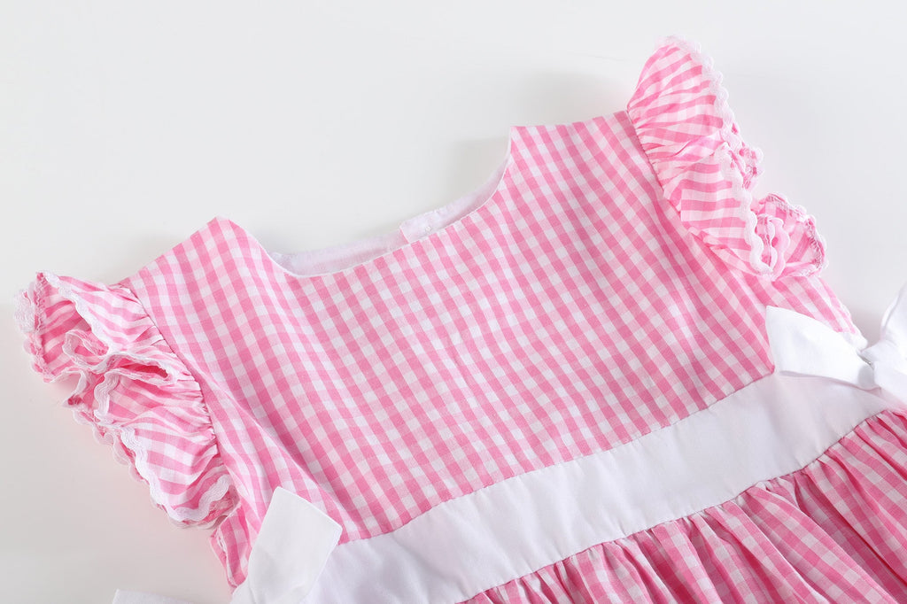 Light Pink Gingham A - Line Dress - Lil Cactus
