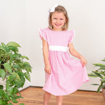 Light Pink Gingham A - Line Dress - Lil Cactus