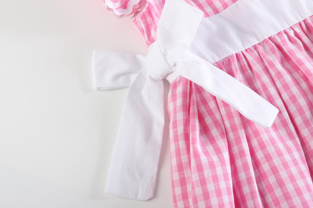 Light Pink Gingham A - Line Dress - Lil Cactus