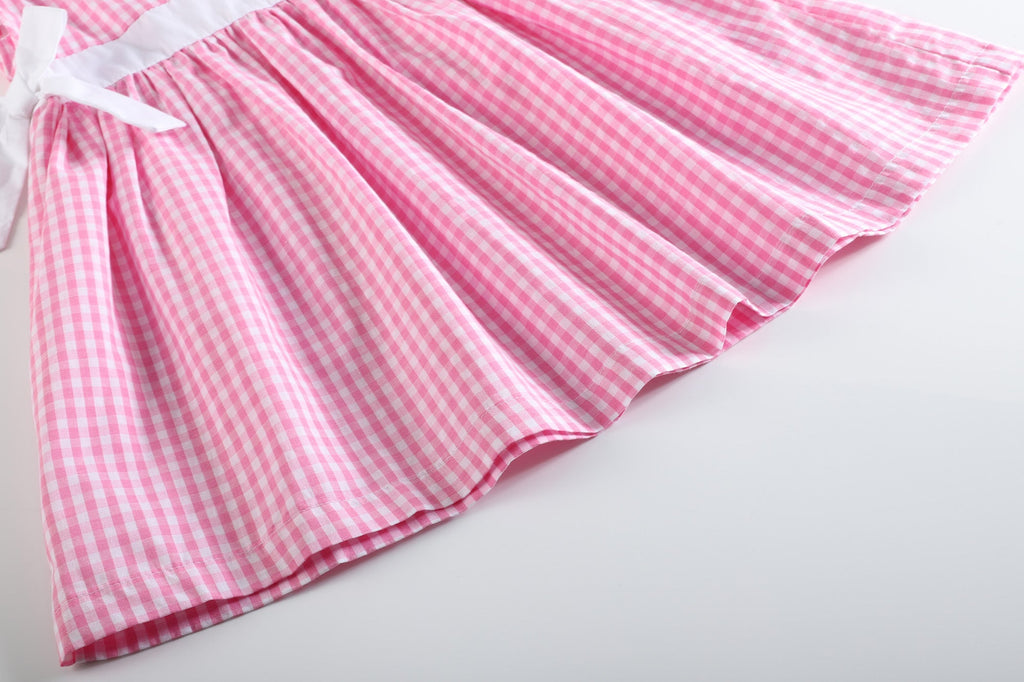 Light Pink Gingham A - Line Dress - Lil Cactus