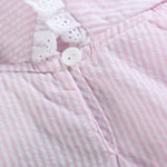 Light Pink Seersucker Collared Bubble Romper - Lil Cactus