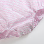 Light Pink Seersucker Collared Bubble Romper - Lil Cactus