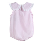 Light Pink Seersucker Collared Bubble Romper - Lil Cactus