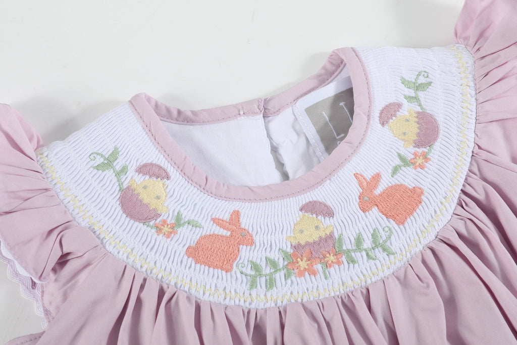 Light Purple Easter Smocked Bishop Dress - Lil Cactus