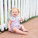 Light Purple Seersucker Bunny Smocked Romper - Lil Cactus