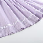 Light Purple Seersucker Easter Bunny Smocked Bishop Dress - Lil Cactus