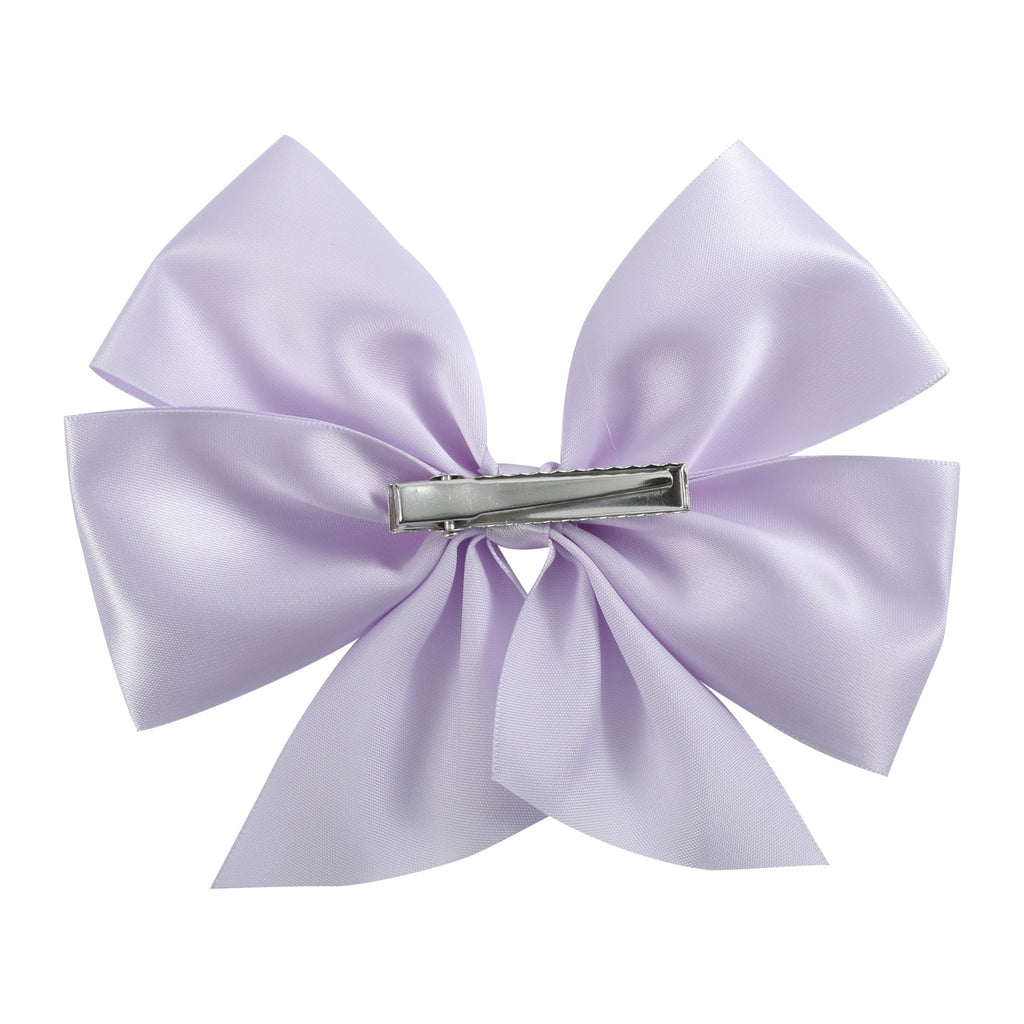 Lilac Mist Purple Satin Large Bow Hair Clip - Lil Cactus