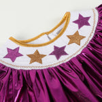 Limited Edition - Louisiana Purple and Gold Star Bishop Dress - Lil Cactus