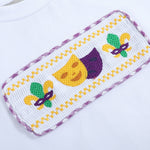 Mardi Gras Smocked Tee and Purple Gingham Shorts Set - Lil Cactus