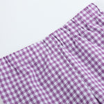 Mardi Gras Smocked Tee and Purple Gingham Shorts Set - Lil Cactus