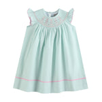 Misty Blue Easter Bunny Smocked Bishop Dress - Lil Cactus