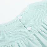 Misty Blue Easter Bunny Smocked Bubble Romper - Lil Cactus