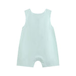 Misty Blue Easter Bunny Smocked Shortalls - Lil Cactus