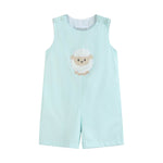 Misty Blue Fuzzy Lamb Shortalls - Lil Cactus