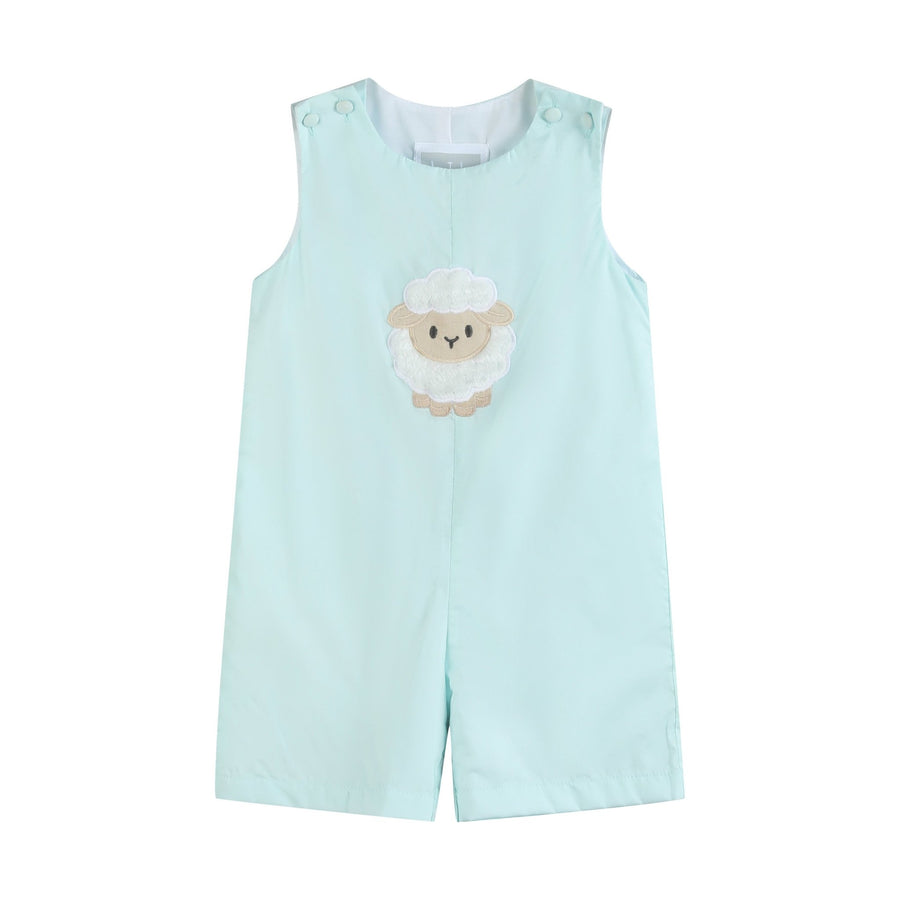 Misty Blue Fuzzy Lamb Shortalls - Lil Cactus