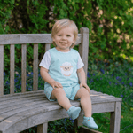 Misty Blue Fuzzy Lamb Shortalls - Lil Cactus