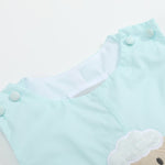 Misty Blue Fuzzy Lamb Shortalls - Lil Cactus