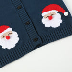 Navy Blue Christmas Santa Knit Cardigan - Lil Cactus