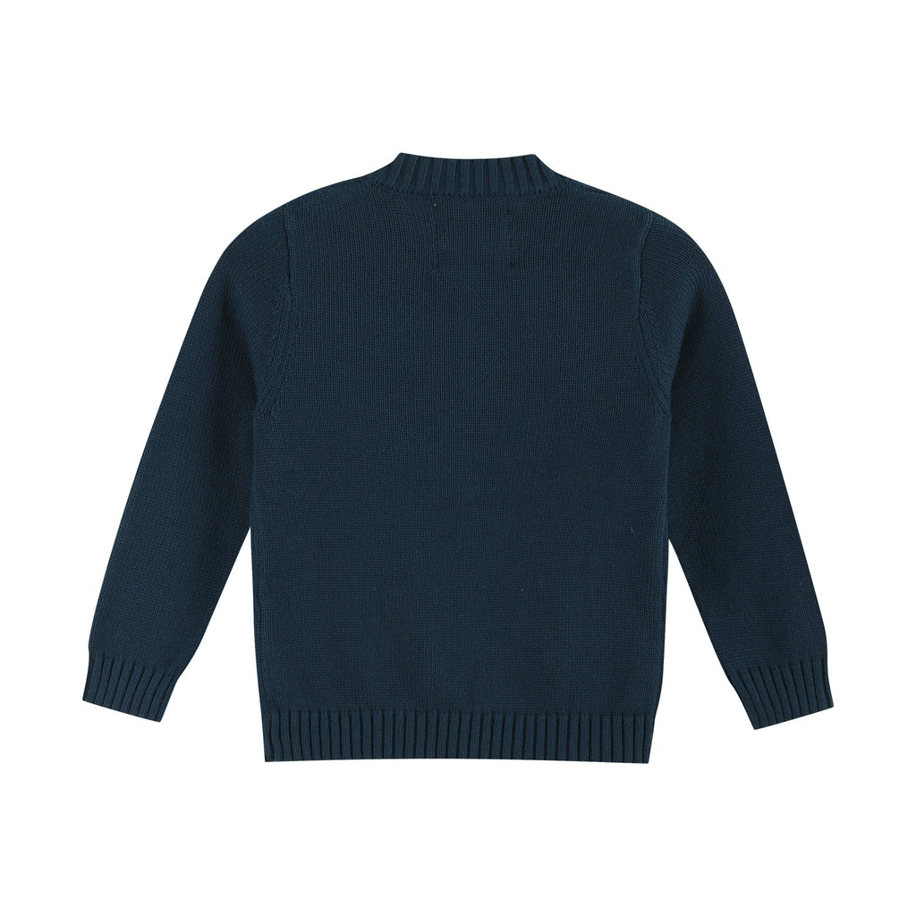 Navy Blue Christmas Santa Knit Cardigan - Lil Cactus