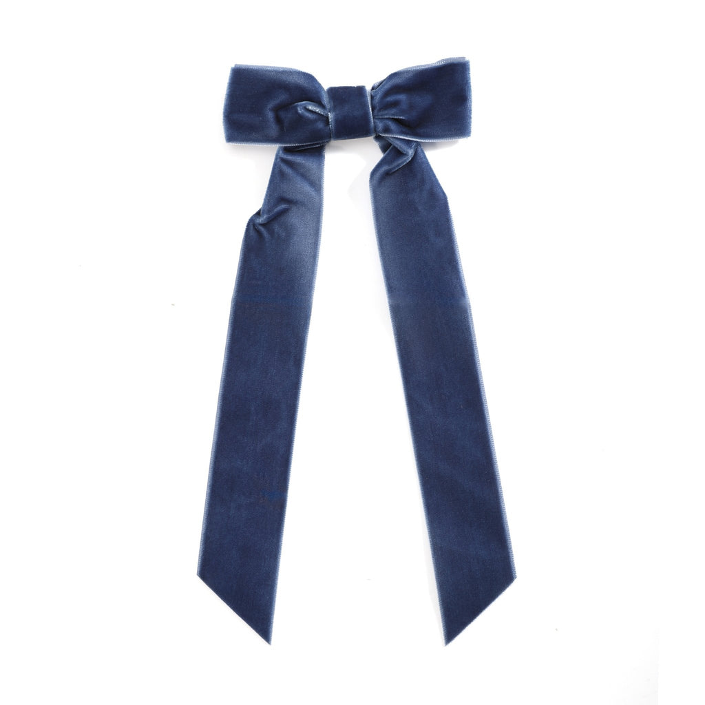Navy Blue Long Tails Hair Bow - Lil Cactus