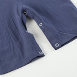Navy Blue Santa Smocked Overalls - Lil Cactus
