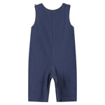 Navy Blue Santa Smocked Overalls - Lil Cactus