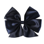 Navy Blue Satin Bow Hair Clip - Lil Cactus