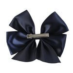 Navy Blue Satin Bow Hair Clip - Lil Cactus