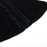 Navy Blue Velour Flutter Sleeve Dress - Lil Cactus