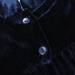 Navy Blue Velour Flutter Sleeve Dress - Lil Cactus