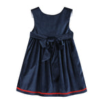 Navy Blue Velvet Santa Christmas Jumper Dress - Lil Cactus